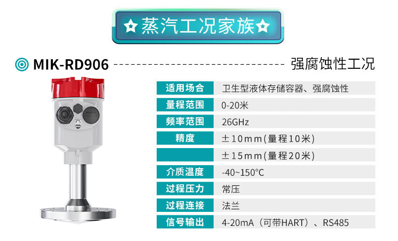 安信9MIK-RD906雷达液位计产品参数