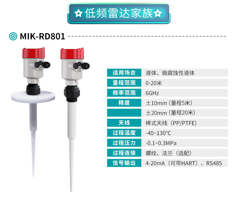 安信9MIK-RD801雷达液位计产品参数